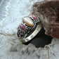 Carolyn Pollack Sterling Silver Oval Peach Mother of Pearl & Rhodonite Ring For Women