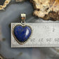 Sterling Silver Southwestern Style Lapis Heart Decorated Pendant For Women #4