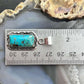 Native American Sterling Silver Rectangle Turquoise Decorated Pendant For Women