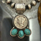 Genuine 1942 90% Silver Mercury Dime Coin Mohave Turquoise Unisex Pendant
