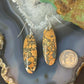 Sterling Silver Oval Maligano Jasper Slab Dangle Earrings For Women #512