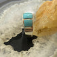 Native American Sterling Blue Ridge Turquoise Graduated Band Ring Size 7.5