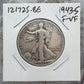 1943-S US Walking Liberty Half Dollar 90% Silver F-VF #121725-8E