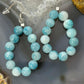 Sterling Silver Larimar Beads Hoop Dangle Earrings For Women