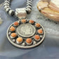 Genuine 1913 90% Silver Barber Head Dime Coin w/Orange Spiny Oyster Pendant