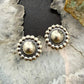 Native American Sterling Silver Round Dome Decorated Stud Earrings For Women