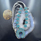 Vintage Native American Silver Double Sided Cluster Squash Blossom Necklace For Women