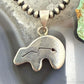 Vintage Native American Silver Fetish Bear Pendant For Women