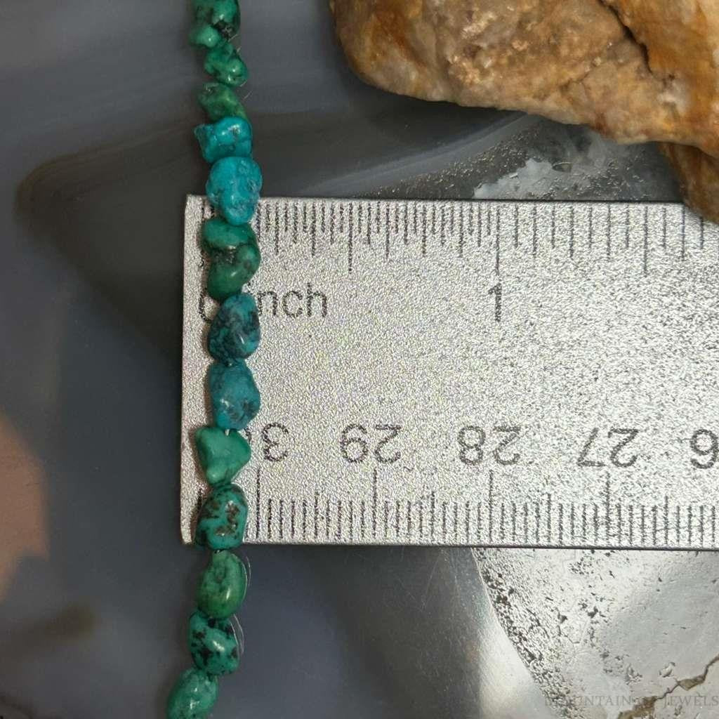 Sterling Silver Natural Turquoise Beads 16" Necklace For Women