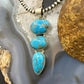 Sterling Silver Southwestern Style 3 Kingman Turquoise Pendant For Women #1