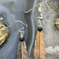 Anthony Gatewood Sterling Silver & Onyx Bead Feather Dangle Earrings For Women