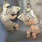 Vintage Signed Native American Sterling Silver Dancer Dangle Earrings For Women