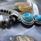 Native American Sterling Silver 2 Turquoise Decorated Pendant For Women