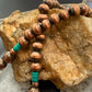 Southwestern Style .5-9mm Copper Navajo Pearl Round & Cylinder w/Sonoran Turquoise For Women #2 0" Necklace