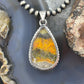 Sterling Silver Southwestern Style Teardrop Yellow Jasper Pendant For Women