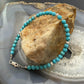 Sterling Silver 4mm Turquoise & Ridged Silver Beads 7.25" Bracelet For Women