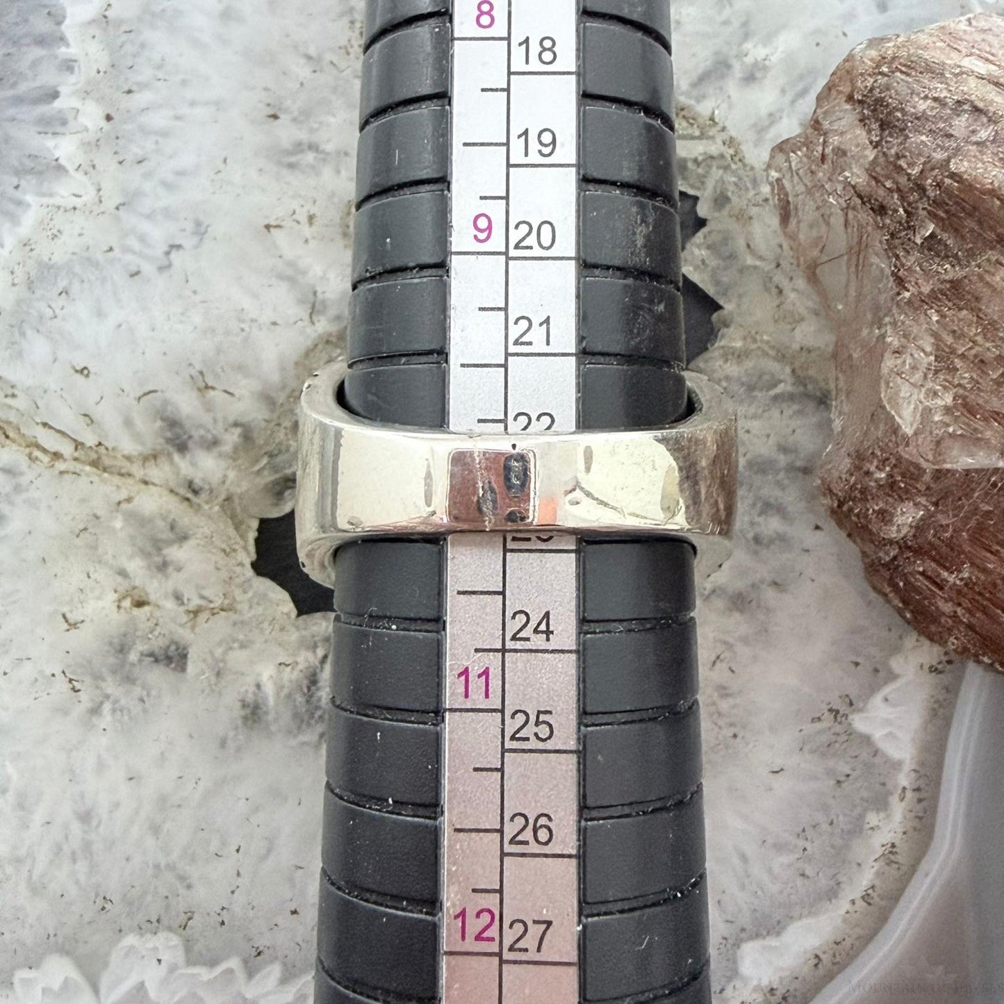 Native American Sterling Silver Rectangle Kingman Turquoise Decorated Ring Size 10 For Men