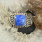 Carolyn Pollack Southwestern Style Sterling Silver Denim Lapis Heavy Decorated Unisex Shield Ring