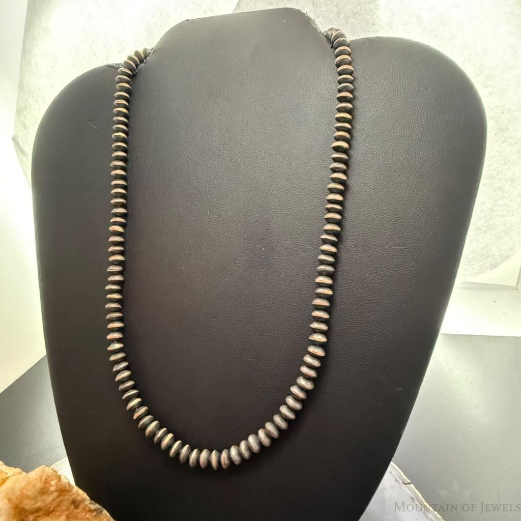 Copper Navajo Pearl Beads Saucer 6 mm Necklace Length 18"-20" For Women