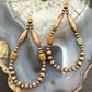 Southwestern Style Copper 3-5mm Navajo Pearl Beads Dangle Earrings For Women