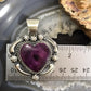 Jeff James Sterling Silver Heart Shape Purple Spiny Oyster Pendant For Women