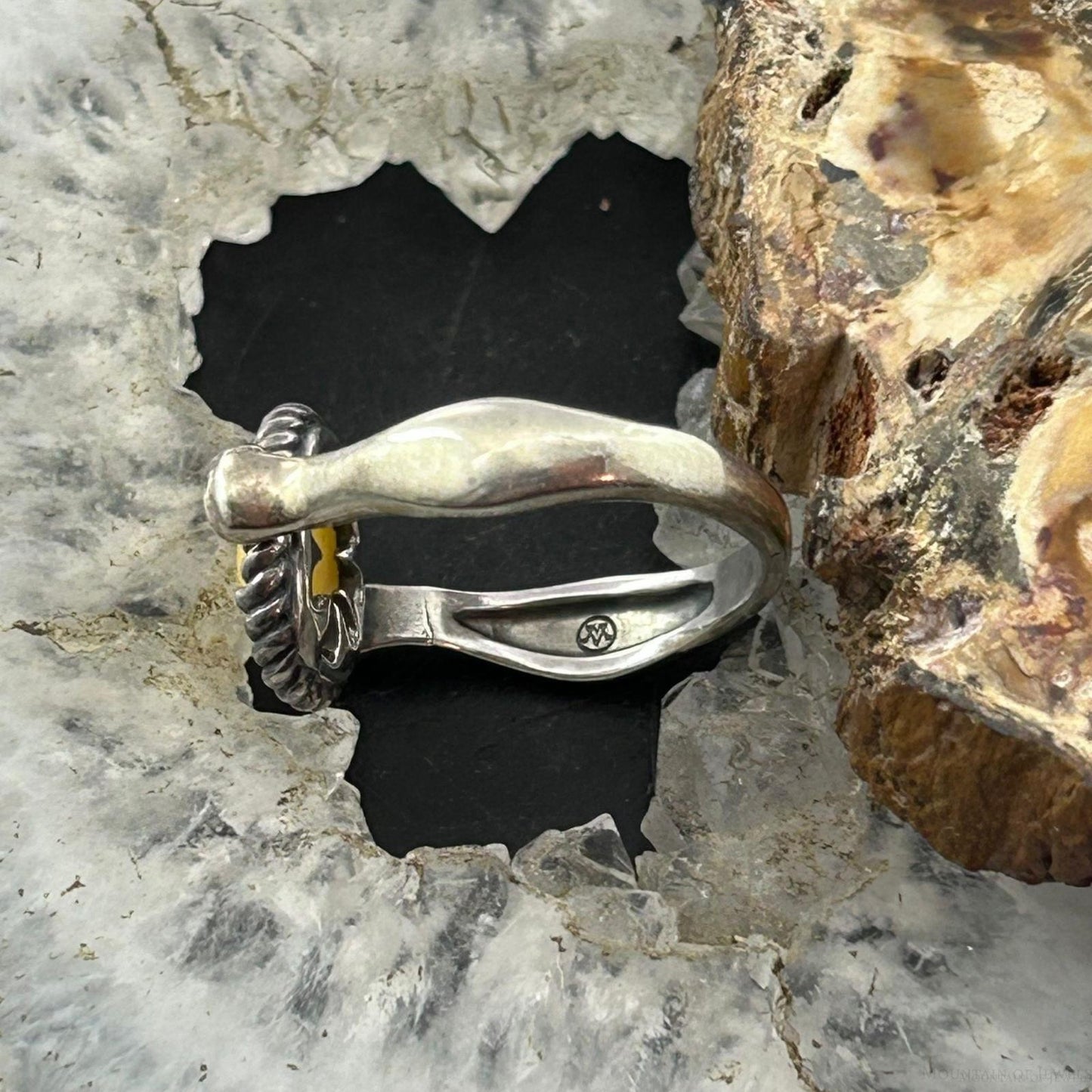 Carolyn Pollack American West Sterling Silver Oval Yellow Jasper Reversible Ring For Women