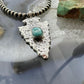 Gary Custer Native American Navajo Sterling Silver Tufa Cast Turquoise Arrowhead Unisex Pendant #2