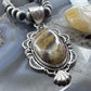 Sterling Silver Southwestern Style Elongated Oval River Jasper Pendant For Women