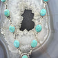 Sterling Silver Southwestern Style Mohave Turquoise Lariat 18"-20" Necklace For Women