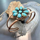 Copper Southwestern Style Teardrop Mohave Turquoise Cluster Bracelet For Women