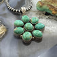 Sterling Silver Southwestern Style Turquoise Cluster Flower Pendant For Women