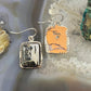 Reserved for Althea Frankel! Native American Sterling Silver Rectangle Bar White Buffalo Dangle Earrings