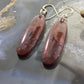 Sterling Silver Oval River Jasper Slab Dangle Earrings For Women