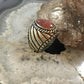 Carolyn Pollack Vintage Sterling Silver Oval Rhodonite Decorated Unisex Shield Ring