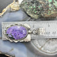 Sterling Silver Southwestern Style Oval Charoite Decorated Pendant For Women #1