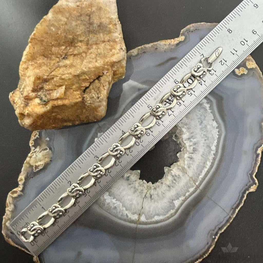 Carolyn Pollack Sterling Silver Fold Over Clasp Link Bracelet For Women