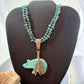 Vintage Native American 2 Strand Kingman Turquoise w/Fetish Bear Necklace