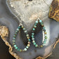 Sterling Silver Rounded Various Turquoise Beads Hoop Dangle Earrings For Women