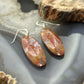 Sterling Silver Oval Plum Moss Agate Slab Dangle Earrings For Women #518