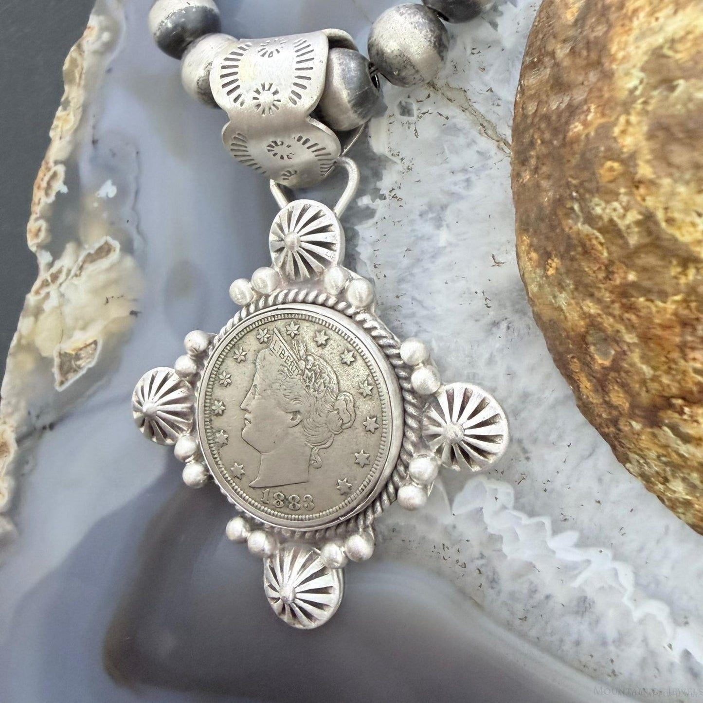 1883 Genuine US Liberty Head Nickel Decorated Unisex Pendant