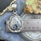 Sterling Silver Southwestern Style Wide Teardrop Dendritic Agate Decorated Pendant For Women