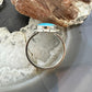 Native American Sterling Silver Oval Kingman Turquoise Decorated Ring Size 8.5 For Women