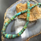 Vintage Silver Native American Graduated Turquoise Beads 18" Necklace For Women