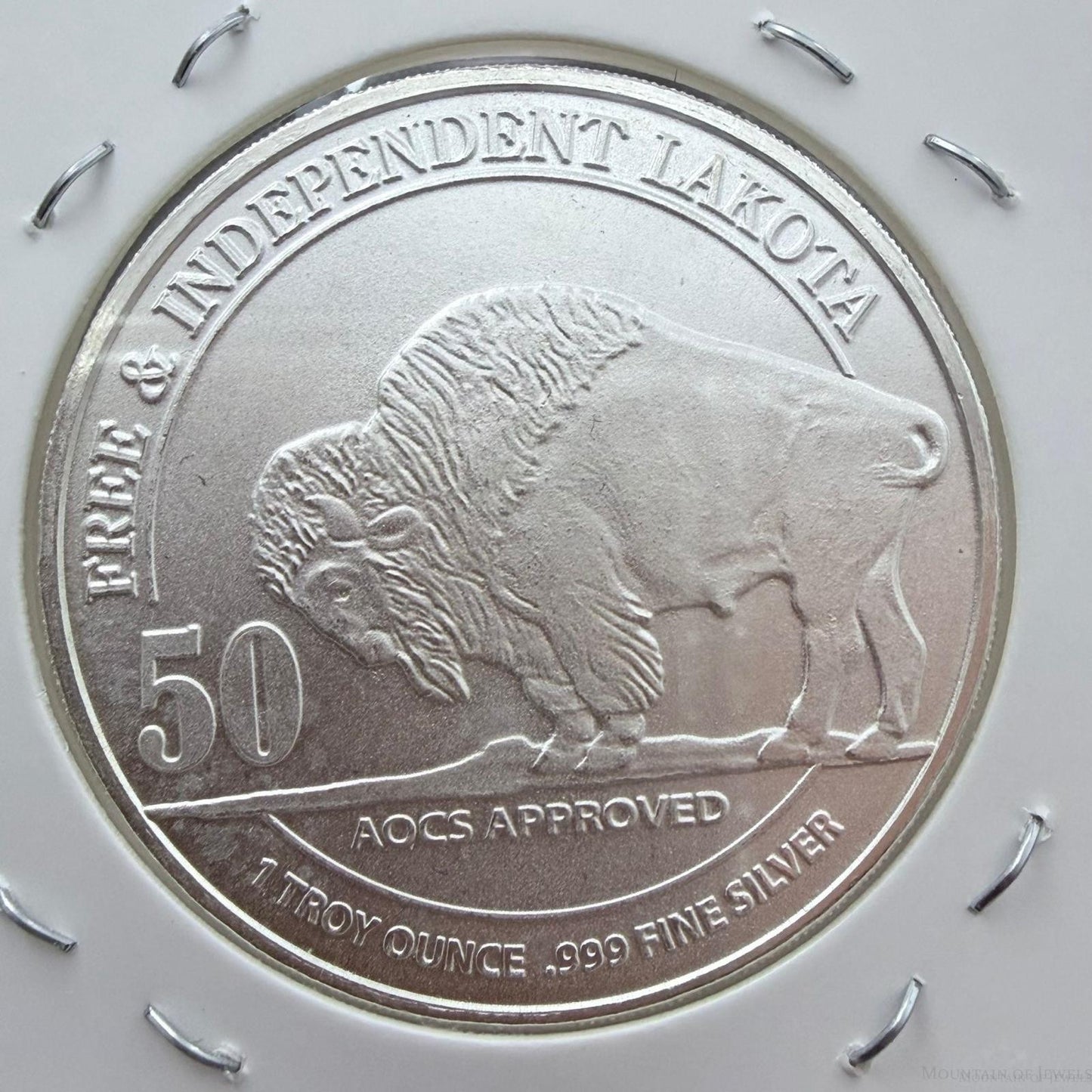 US One Troy Ounce .999 Fine Silver Round Lakota Design #102525-9HXPE