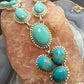 Sterling Silver Southwestern Style KingmanTurquoise Lariat Cluster 23" Necklace For Women