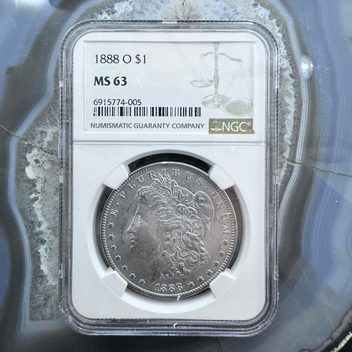 1888 US 90% Morgan Silver Dollar NGC MS63 #005-DE