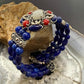 Carolyn Pollack Sterling Jaser, Lapis, Mop,3 Row Wire Stretchy Cuff For Women
