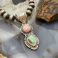 Sterling Silver Southwestern Style Pink Conch & Turquoise Pendant For Women