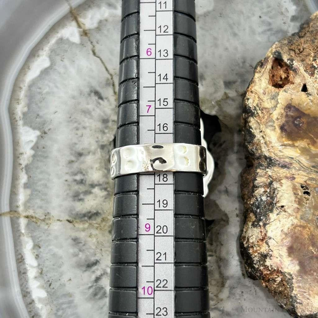 Sterling Southwestern Style Mohave Turquoise Cluster Ring Size 8 For Women