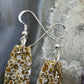 Sterling Silver Elongated Barrel River Jasper Slab Dangle Earrings For Women #209